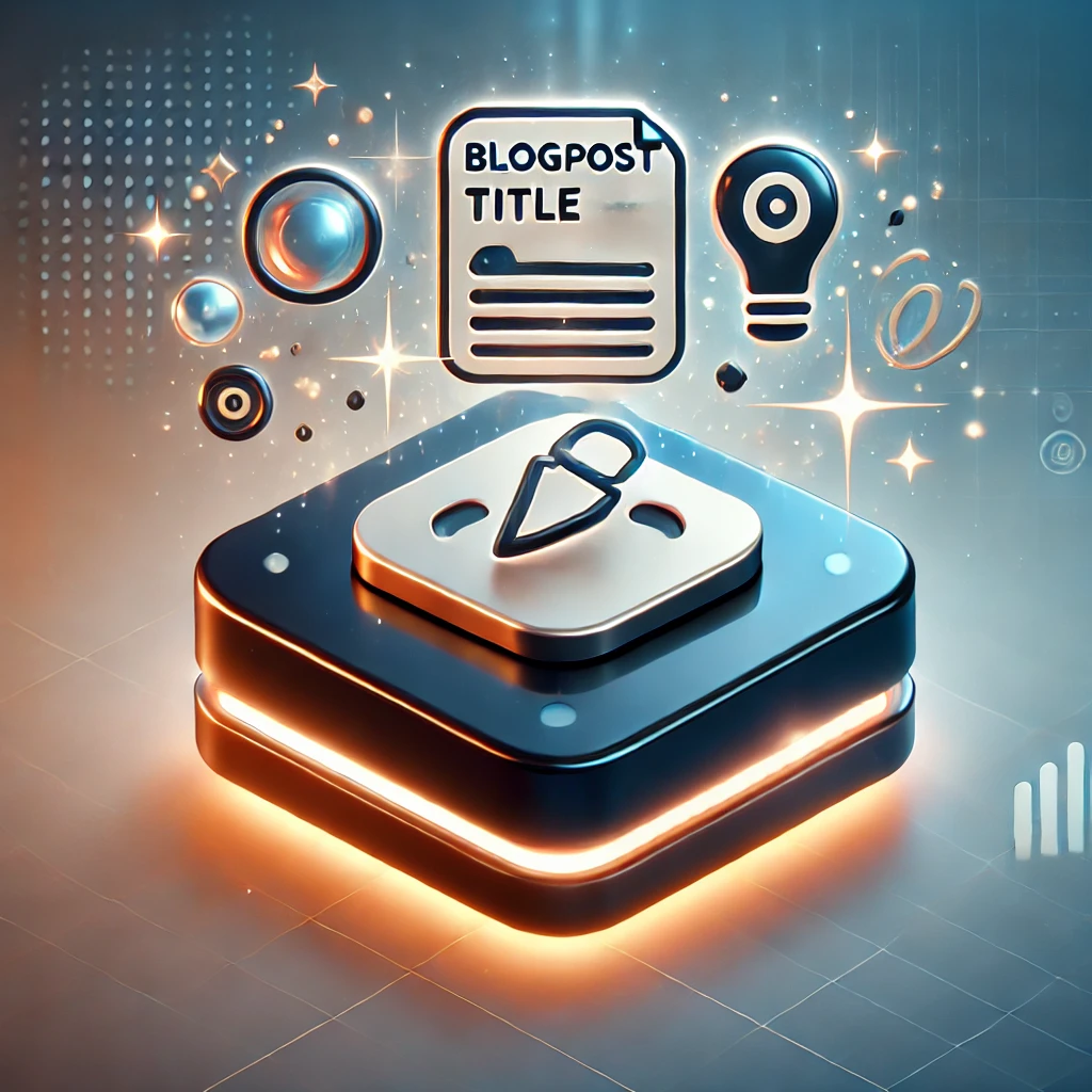 DALL·E 2024 12 10 22.09.30 A sleek and modern 3D icon for a Blogpost Title Generator tool. The icon features a glowing title bar with a blinking cursor, symbolizing title creati